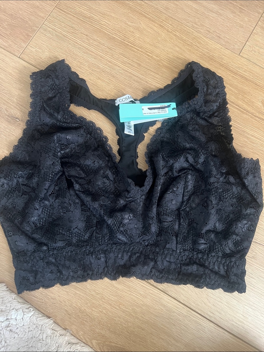 Cosabella Black Lace Bralette with Racerback Detail